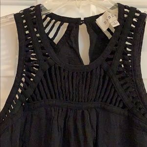Sabine Black Lattice Top